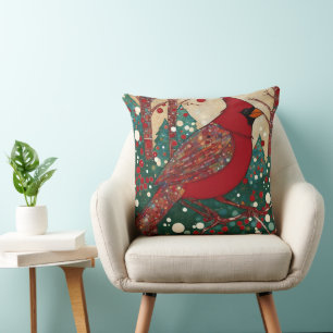 Coussin Cardinal Red Bird