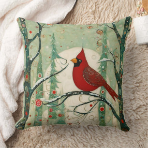 Coussin Cardinal Red Bird