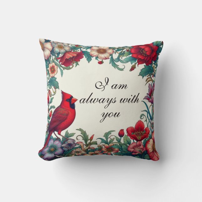 Coussin Cardinal Rouge Cadeaux Sympathy Keepsaké Memorial (Recto)