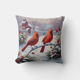 Coussin Cardinal rouge chanteur