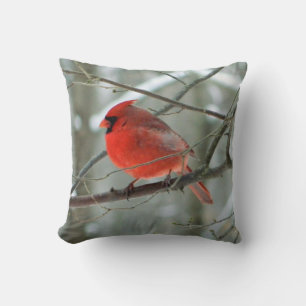 Coussin Cardinal rouge d'hiver (WestCreek)