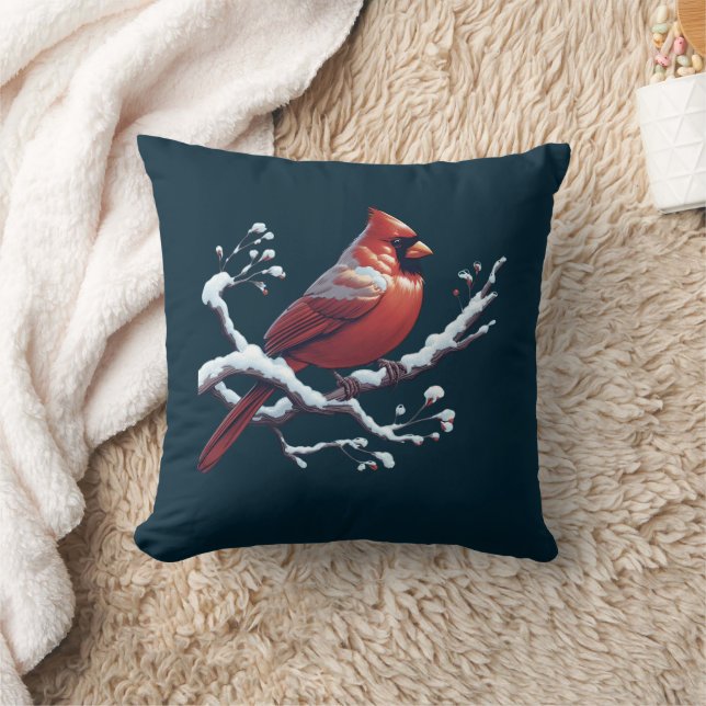 Coussin Cardinal rouge personnalisées Branche de l'arbre d (Couverture)