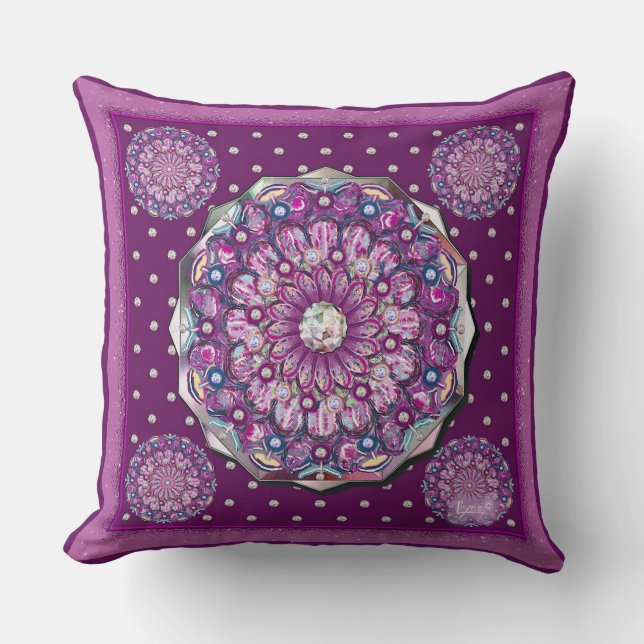 Coussin Cardinal rouge Rosace (Recto)