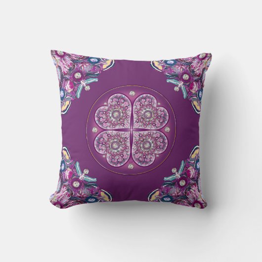 Coussin Cardinal rouge Rosace (Recto)