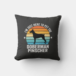 Coussin Caressez le Doberman Pinscher Rétro