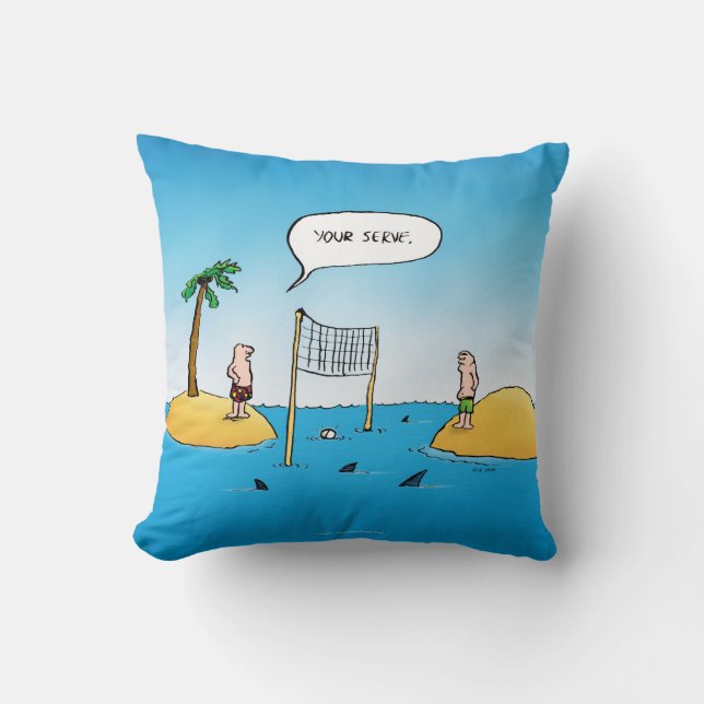 Coussin Caricature amusante de Shark Volleyball (Recto)
