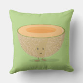 Coussin Caricature culinaire de Cute Cantaloupe (Verso)