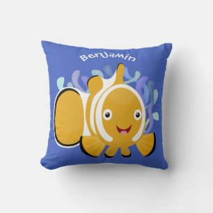 Coussin Caricature d'anénome de poisson clown joli