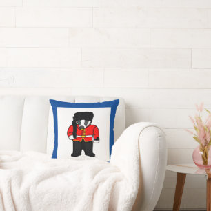Coussin Caricature de Beefeater Badger de la Garde royale