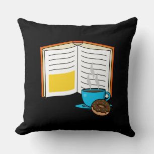Coussin Caricature de café et de beignets