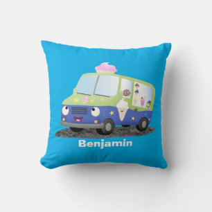 Coussin Caricature de camion de glace joli