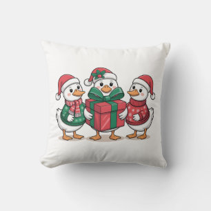 Coussin Caricature de canards de Noël mignons Art-68105