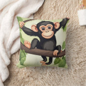 Coussin Caricature de chimpanzé fou mignon (Couverture)