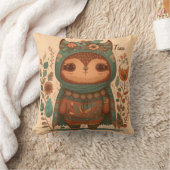 Coussin Caricature de chouette fleurie (Couverture)