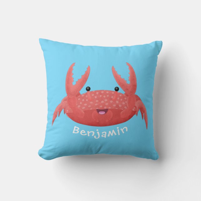 Coussin Caricature de crabe rouge cuite (Recto)