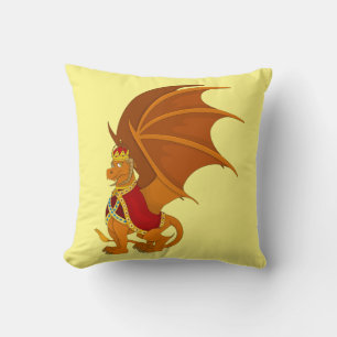 Coussin Caricature de dragon orange