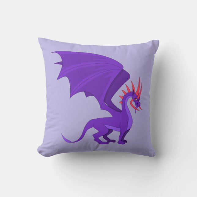 Coussin Caricature de dragon violet (Recto)