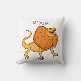 Coussin Caricature de lézard à col frisé orange