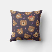 Coussin Caricature de l'ours en peluche mignonne Ours Brow (Verso)