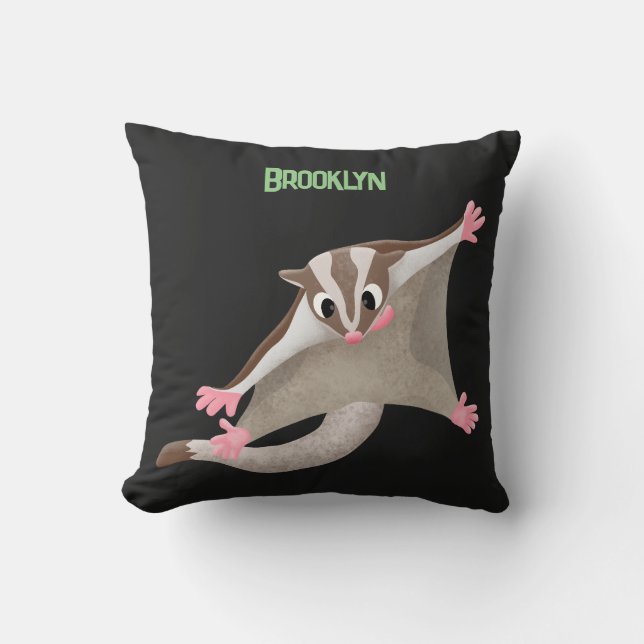 Coussin Caricature de planeur de sucre joyeux (Recto)