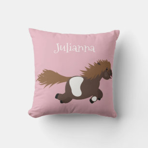 Coussin Caricature de poney du Shetland, très drôle