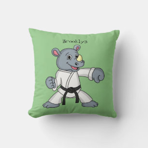 Coussin Caricature de rhino kung fu