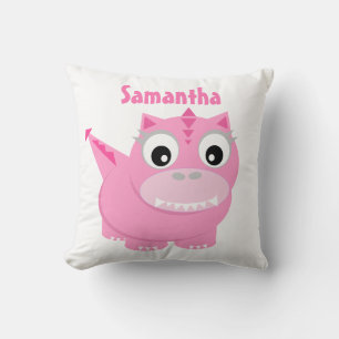 Coussin Caricature Dinosaure Cute Enfants Rose Nom Jeu Ore