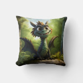 Coussin Caricature Dragon Vert (Recto)