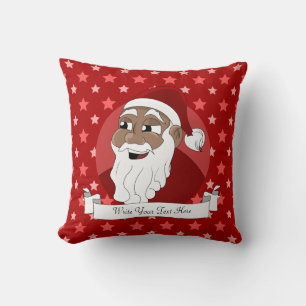 Coussin Caricature du Père Noël noir