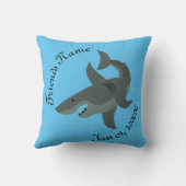 Coussin Caricature d'un grand requin blanc effrayant Class (Verso)