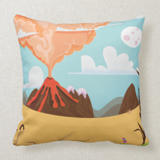 Coussin Caricature ébranlant le volcan