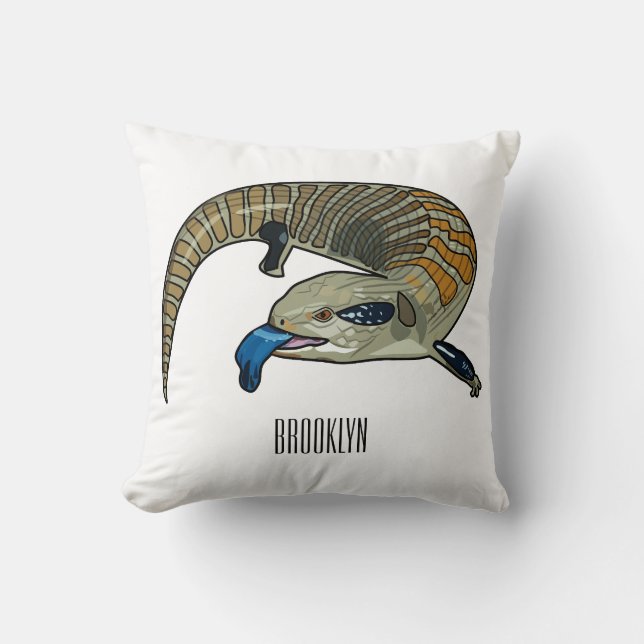Coussin Caricature en bleu (Recto)