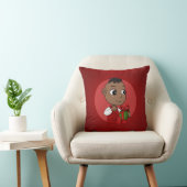 Coussin Caricature pour bébé afro-américain de Noël (Chaise)