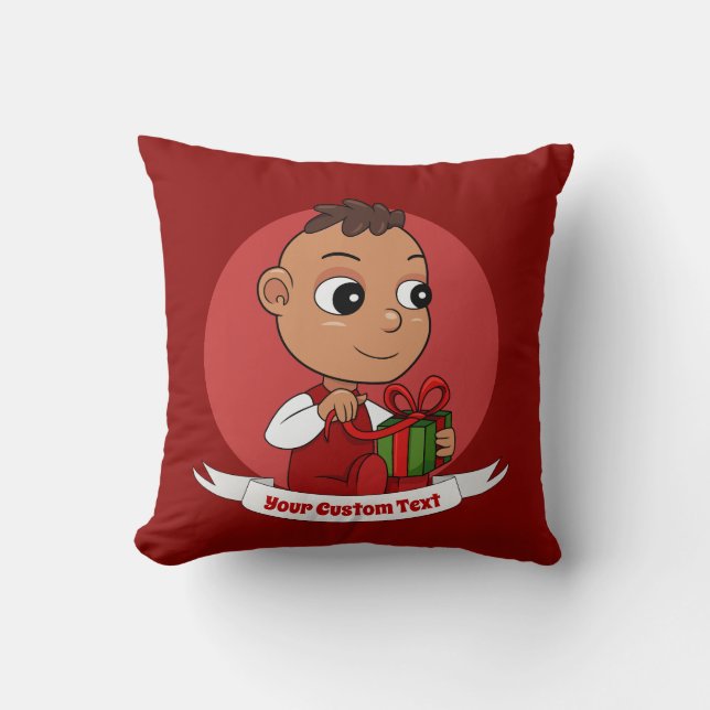 Coussin Caricature pour bébé de Noël Jeu d'oreiller (Recto)