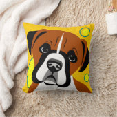Coussin Caricature pour chien de boîte à visage triste (Couverture)
