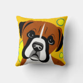 Coussin Caricature pour chien de boîte à visage triste (Verso)
