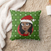 Coussin Caricature pour fille de Noël (Couverture)
