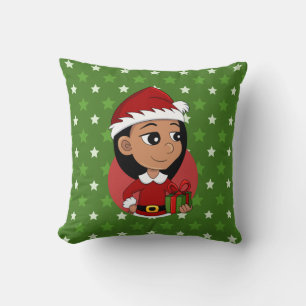 Coussin Caricature pour fille de Noël Lancer l'oreiller
