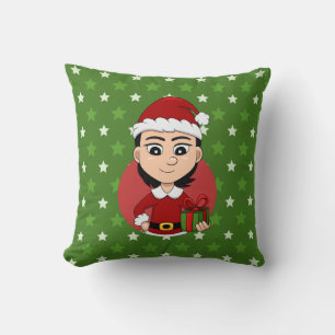 Coussin Caricature pour fille de Noël Lancer l'oreiller