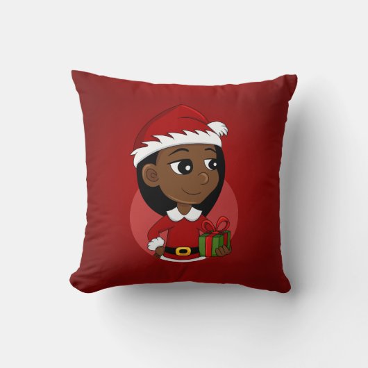 Coussin Caricature pour fille de Noël Lancer l'oreiller (Recto)
