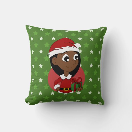 Coussin Caricature pour fille de Noël Lancer l'oreiller (Recto)