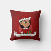 Coussin Caricature pour fille de Noël Lancer l'oreiller (Recto)