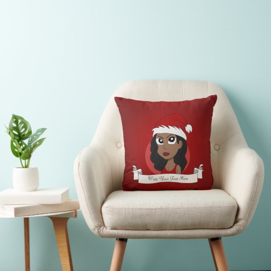 Coussin Caricature pour fille de Noël Lancer l'oreiller (Chaise)