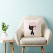 Coussin Caricature rose mignonne caniche (Chaise)