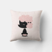 Coussin Caricature rose mignonne caniche (Verso)