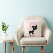 Coussin Caricature rose mignonne caniche (Chaise)