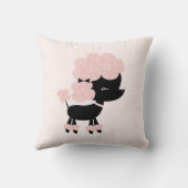 Coussin Caricature rose mignonne caniche (Verso)