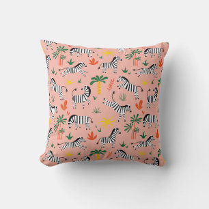 Coussin Caricature Zebras Funny Motif sans couture