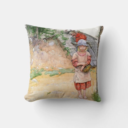 Coussin Carl Larsson par le carreau de famille de cave (Recto)