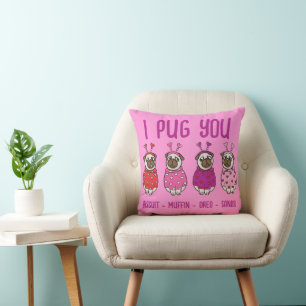Coussin CARLIN AMOUR Valentines Jour Chien Chien Chien Chi